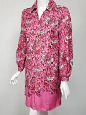 Lilly Pulitzer Pink Floral 100% Silk Dress